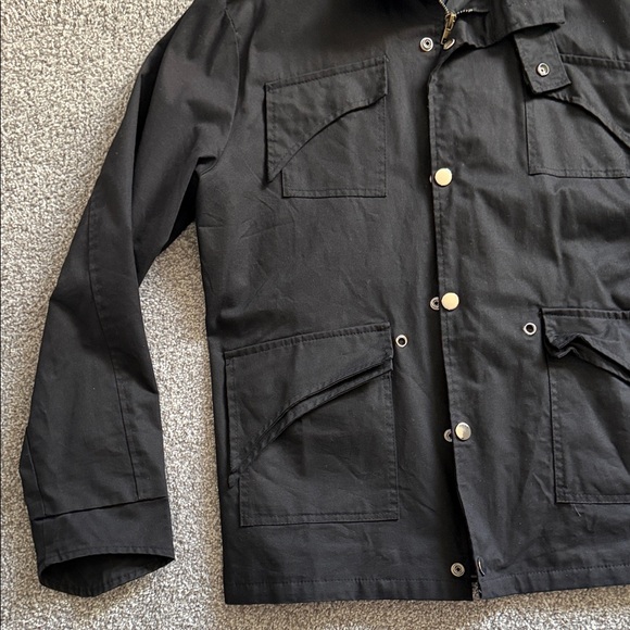 H&M Black Military Field Jacket with Epaulets Size M not XL on Tag - Picture 4 of 5